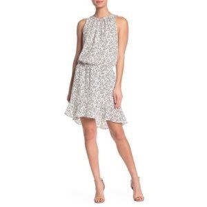 JOIE Sebera Print Sleeveless Dress White Black.